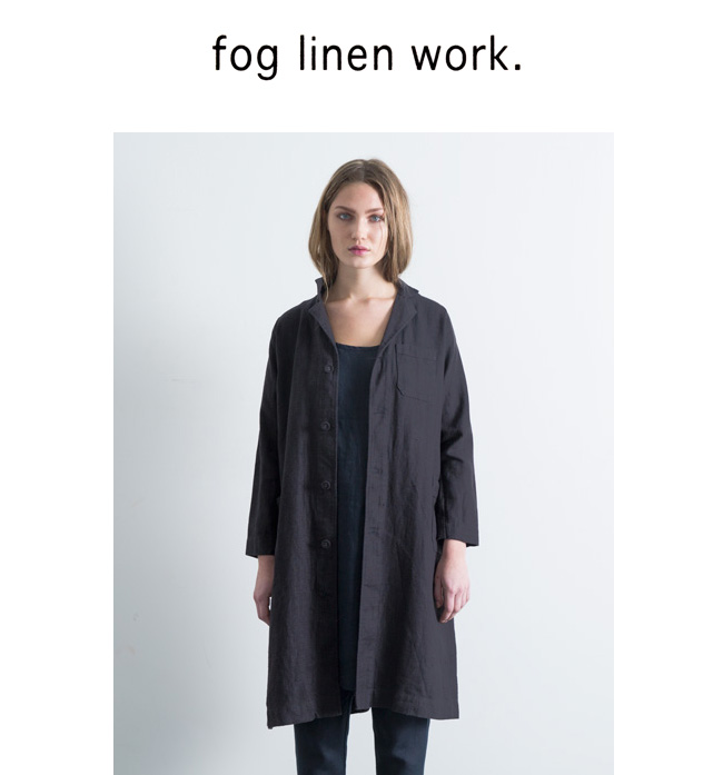 ▶タグ付き　完売品　Fog linen work リネンアンナコート アシエ