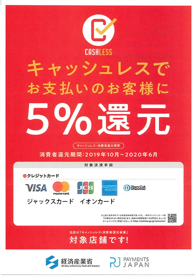 ５％還元対象クレジットカード